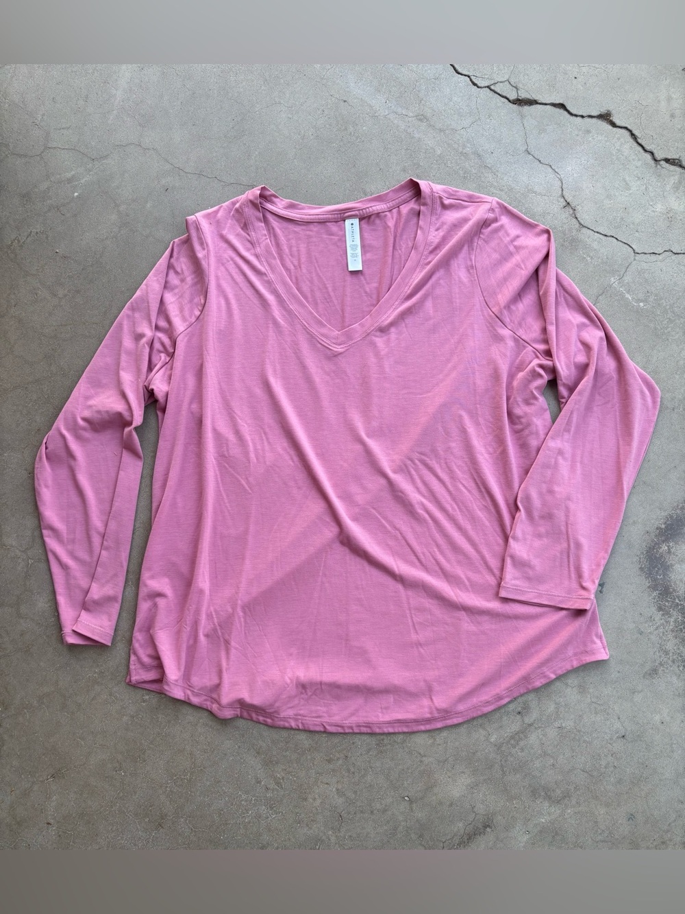 Super Soft Athleta V-Neck Long Sleeve Top Pink 1X